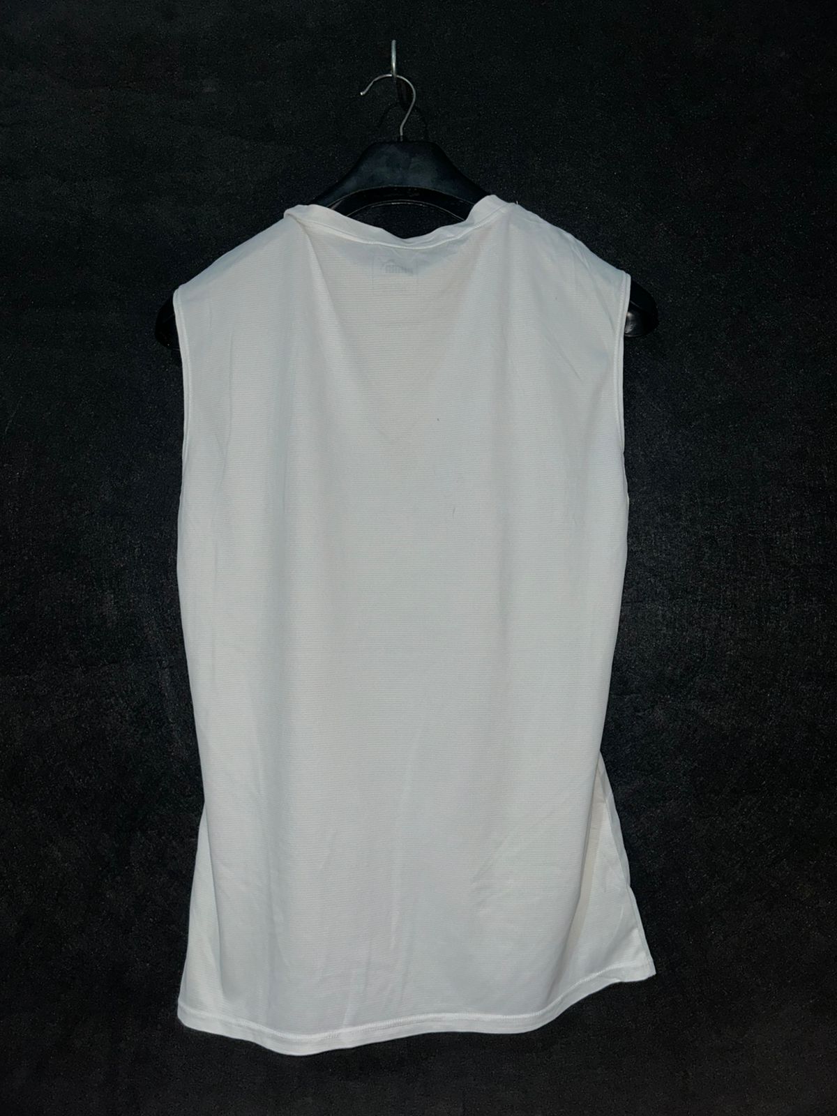 Puma White V Neck Tanktop - Large
