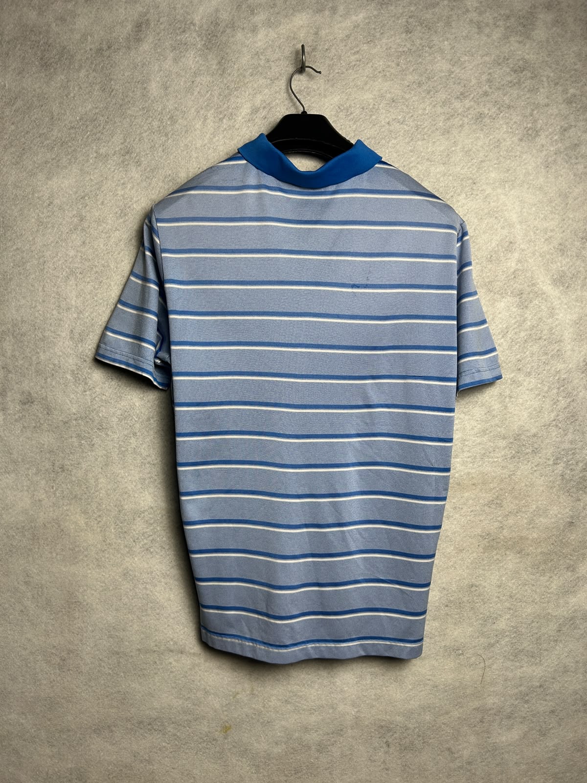 Adidas Blue Striped Polo - Medium
