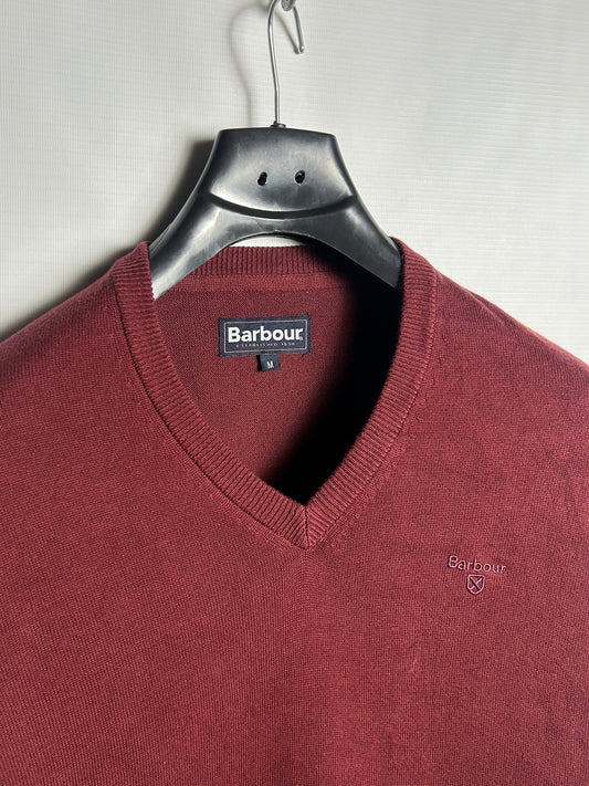 Barbour Red Sweater V Neck - Medium