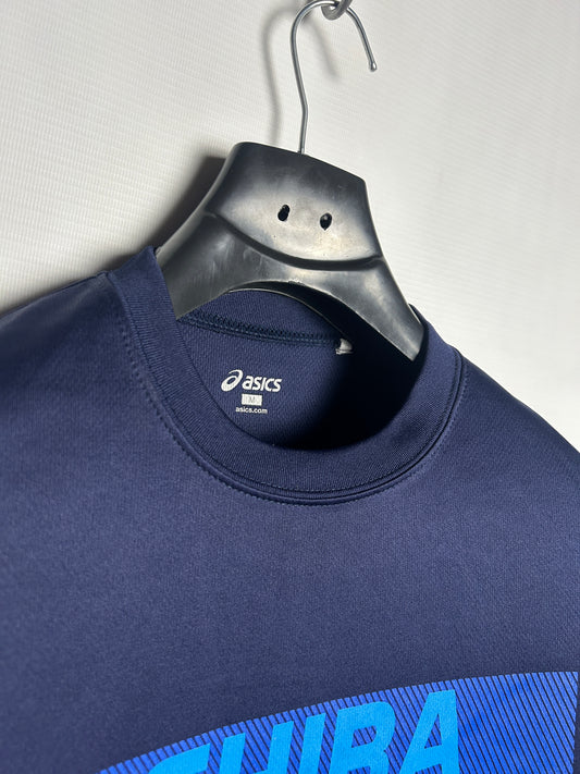 Asics Blue Big Logo Round Neck - Medium