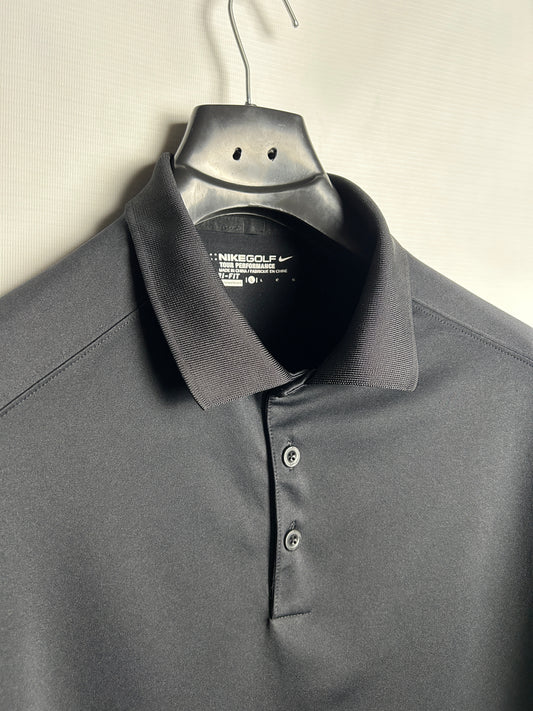 Nike Golf Dri Fit Black Polo - Large