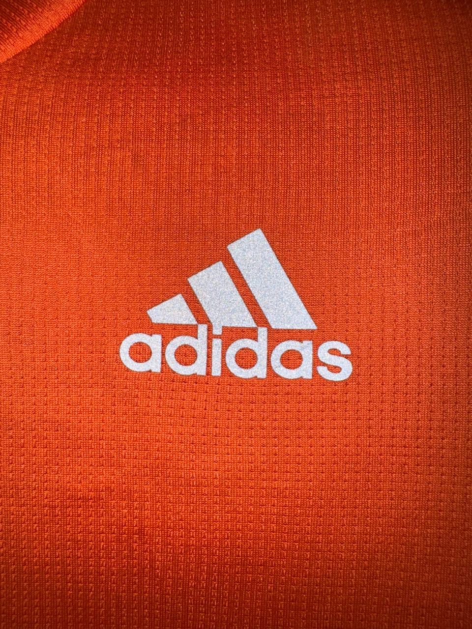 Adidas Orange Round Neck Shirt - Medium