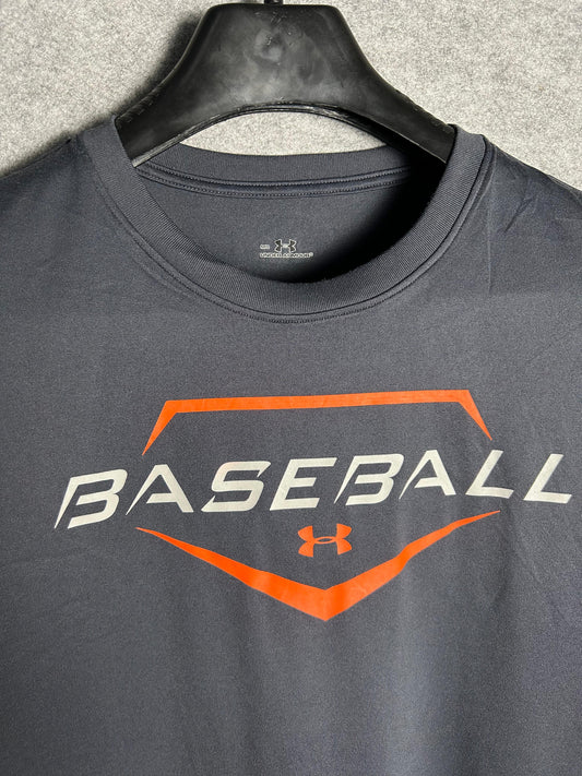Under Armour Baseball Logo Round Neck Tee - Medium