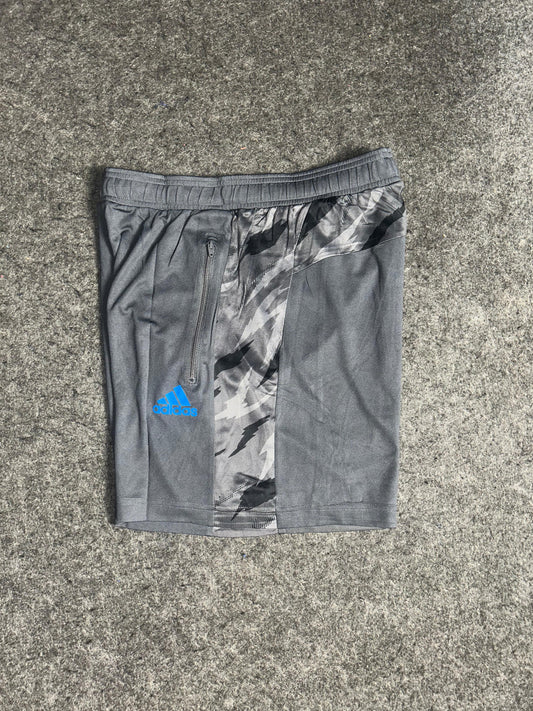 Adidas Gray / Blue Logo Short - Large