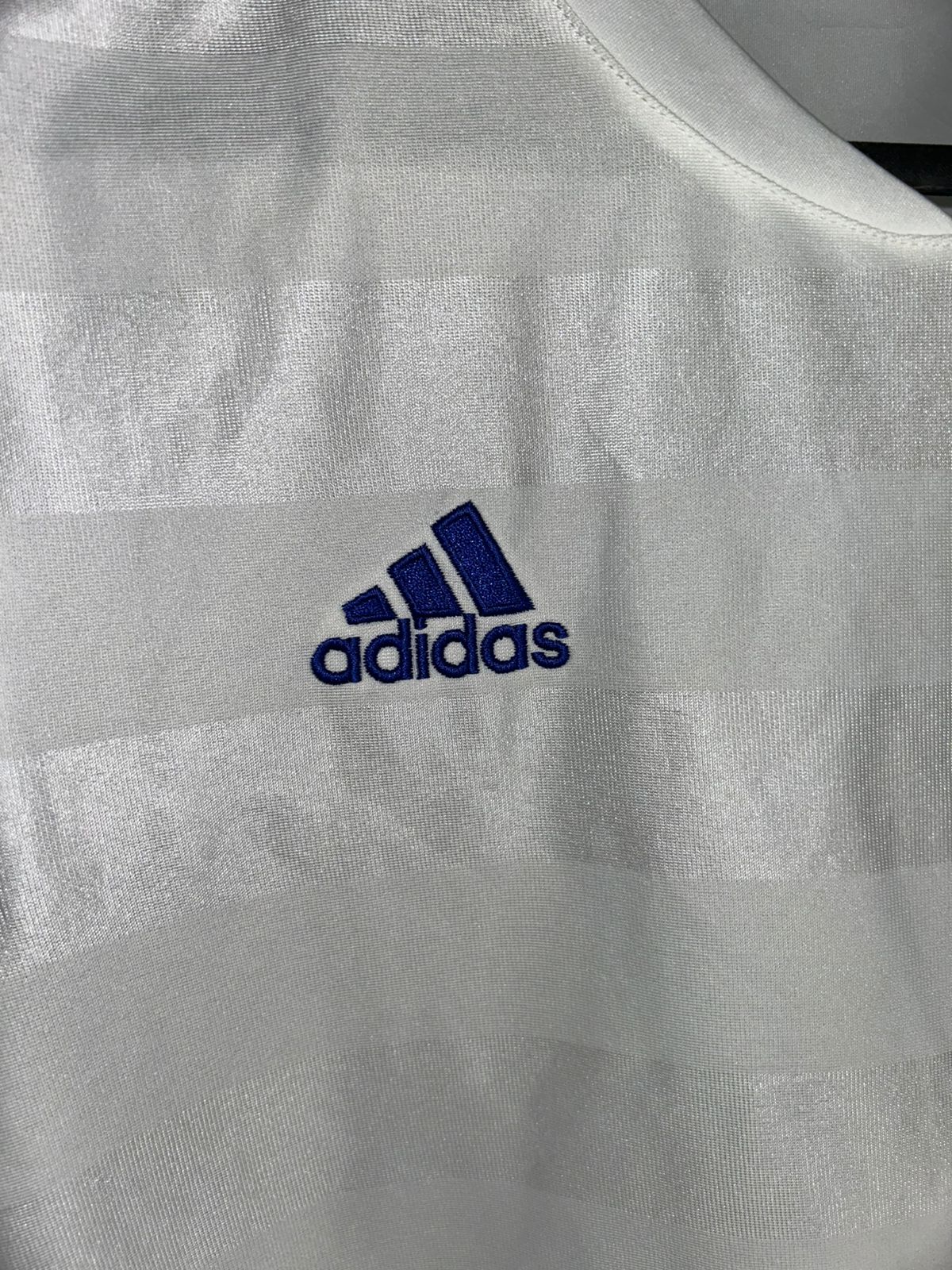 Adidas White & Silver Lines Tee - Medium