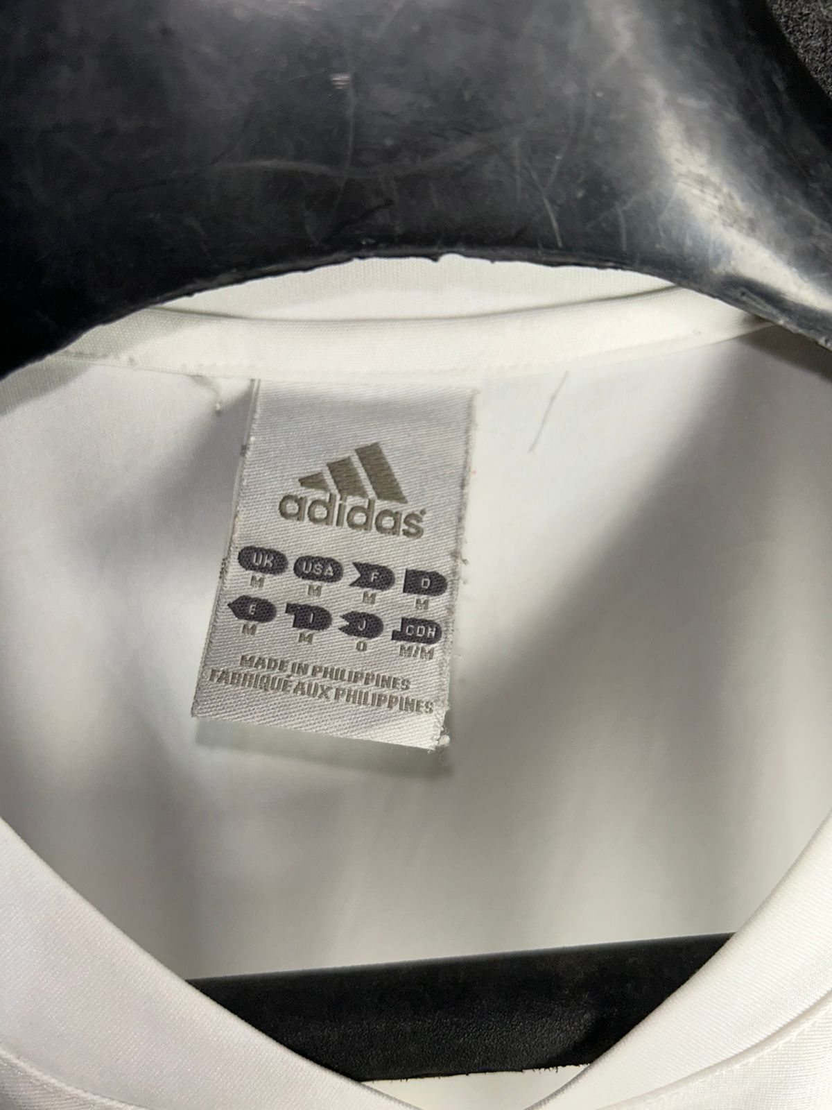 Adidas White & Silver Lines Tee - Medium