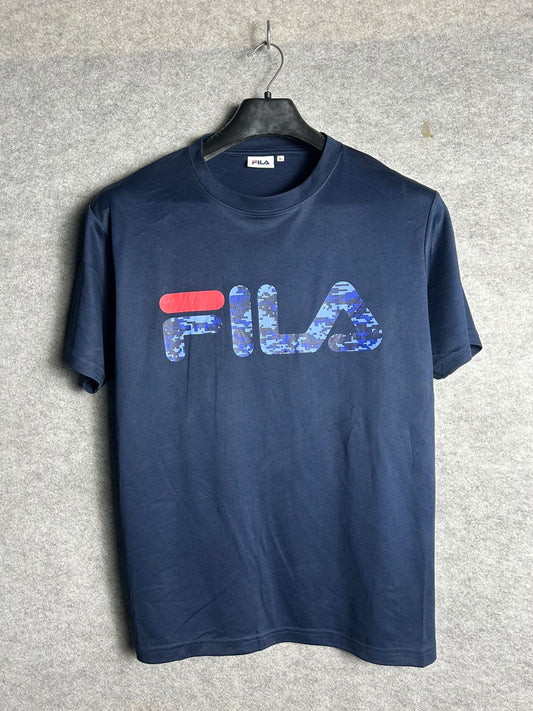 Fila Blue  Printed Logo Tee - Large