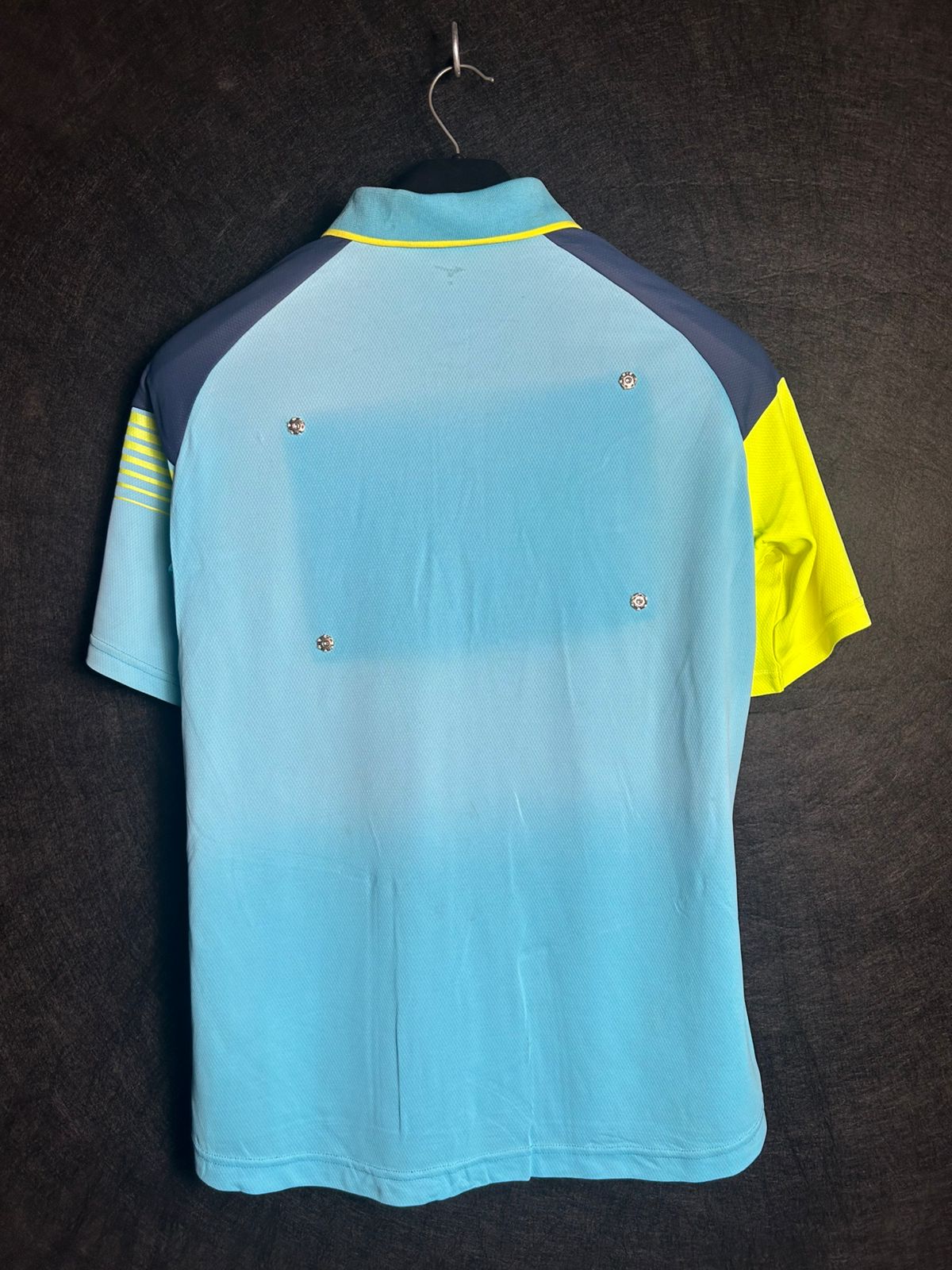 Mizuno Blue & Neon Green Polo - Medium