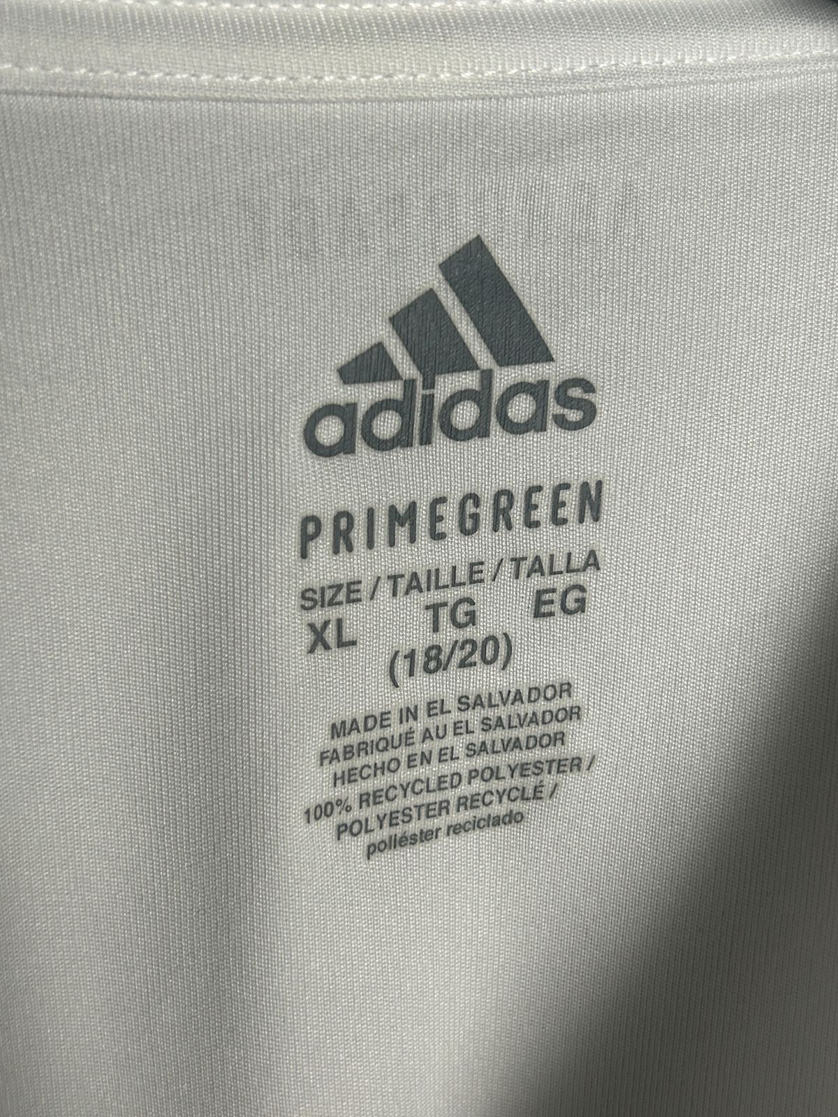 Adidas White Primegreen Big Logo Dri Fit Round Neck - XL