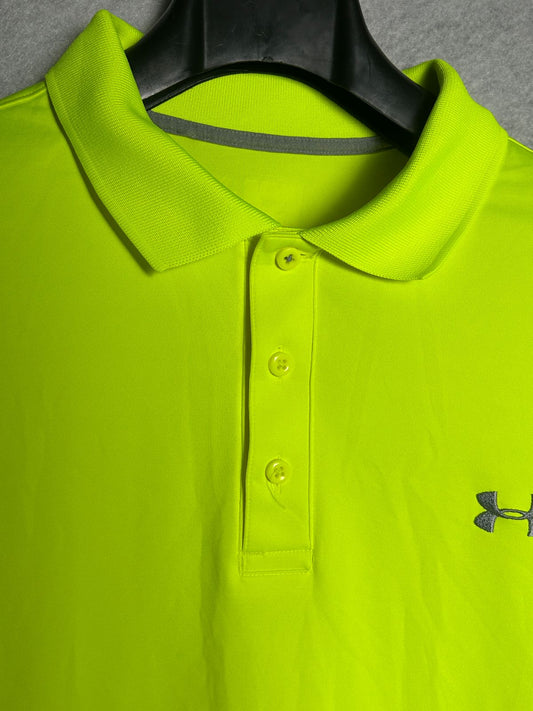 Under Armour Neon Green Button Polo - XXL