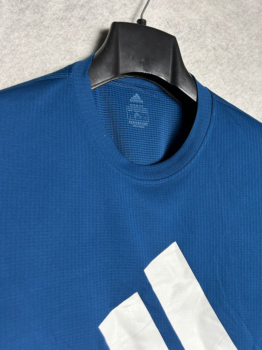 Adidas Blue Aeroready Fitted Round Tee - Large