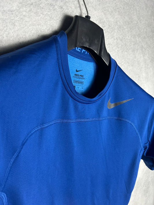 Nike Pro Blue Compression Hyperwarn Round Neck - XL