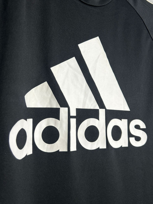 Adidas Black Big Logo Aeroready Round Neck Tee - Large