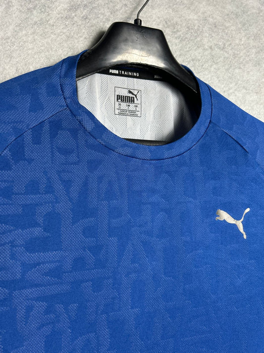 Puma Textured Blue Round Neck - Small