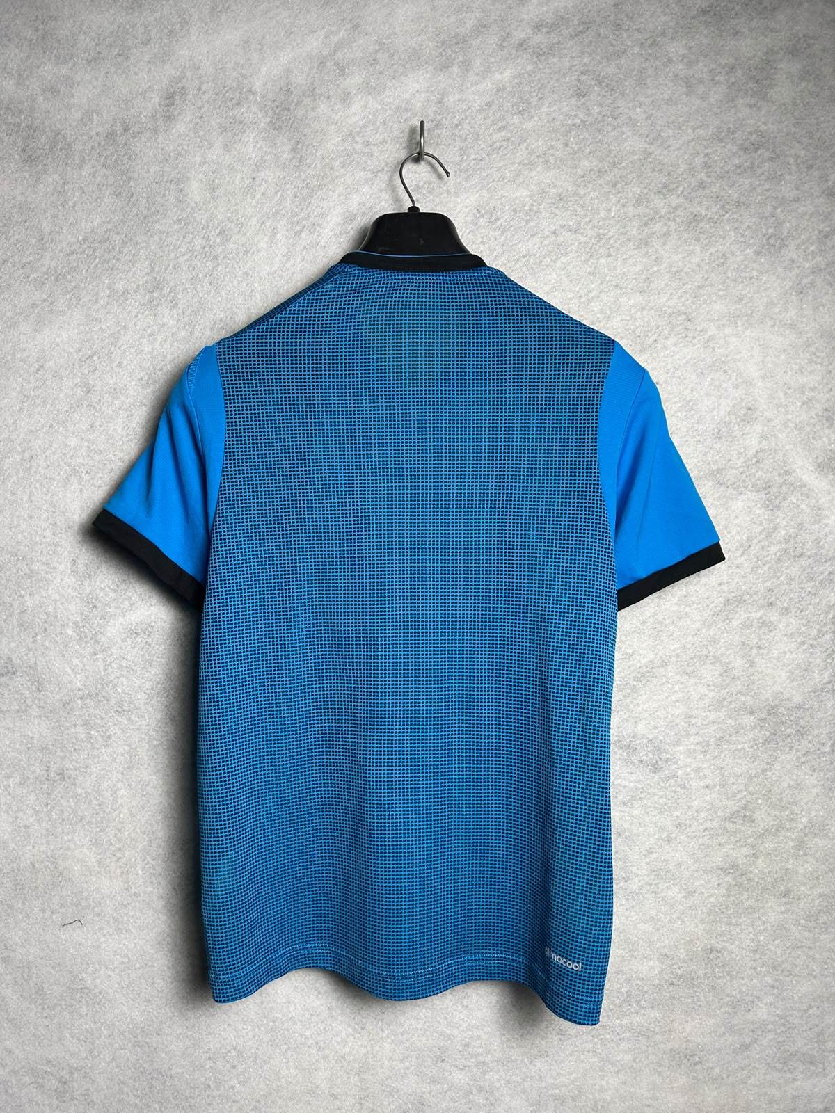 Adidas Gray ClimaLite Blue Round Neck - Small