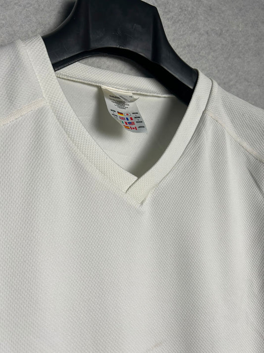 Adidas White Sando V Neck - Large