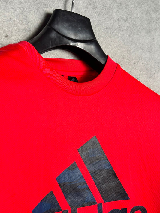 Adidas Big Logo Red Round Neck - Medium