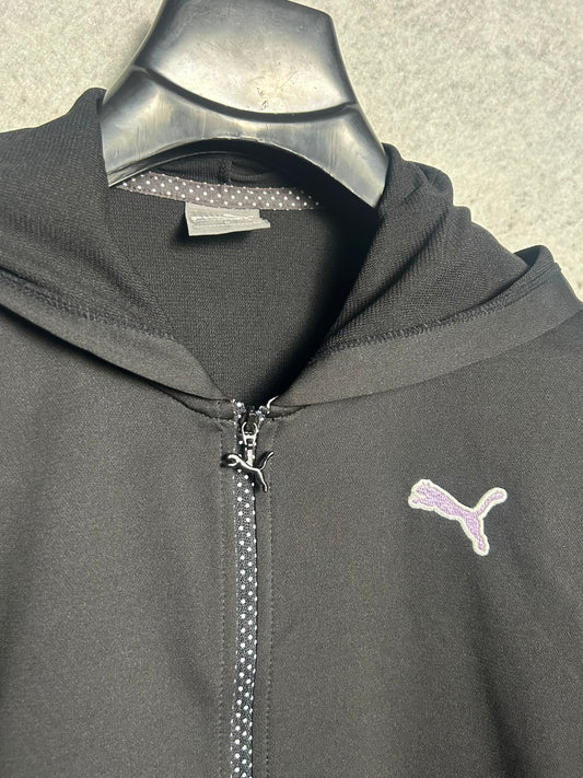 Puma Black Full Sleeves Zip Uper Black - Medium
