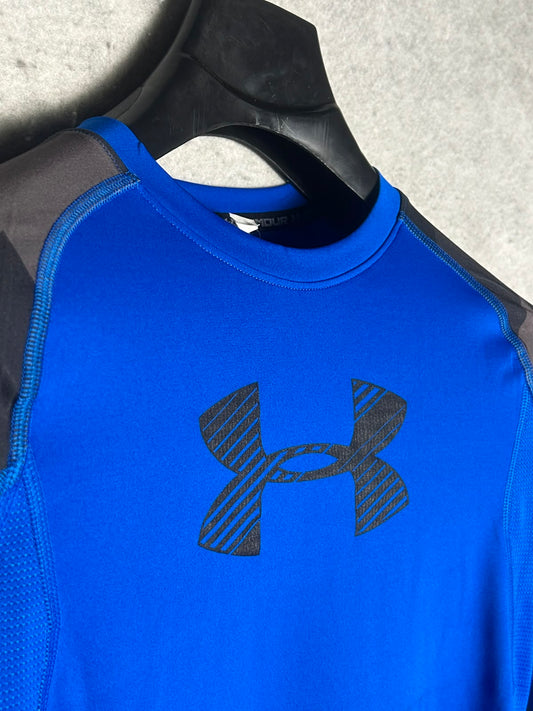 Under Armour Big Logo Blue Full Sleeves Round Neck - YLG