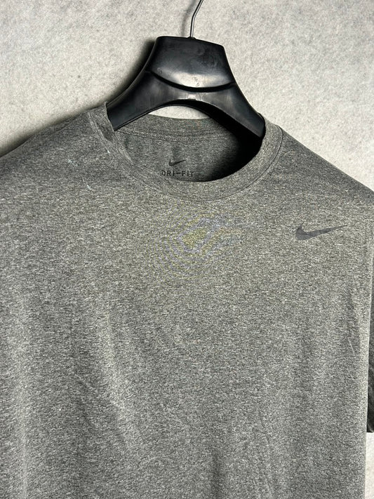 Nike Dri Fit Grey Round Neck - Large