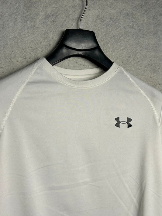 Under Armour Heat Gear White Round Neck - Small