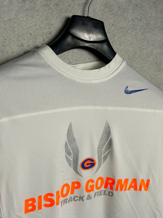 Nike Dri Fit Big Logo White Round Neck - Small