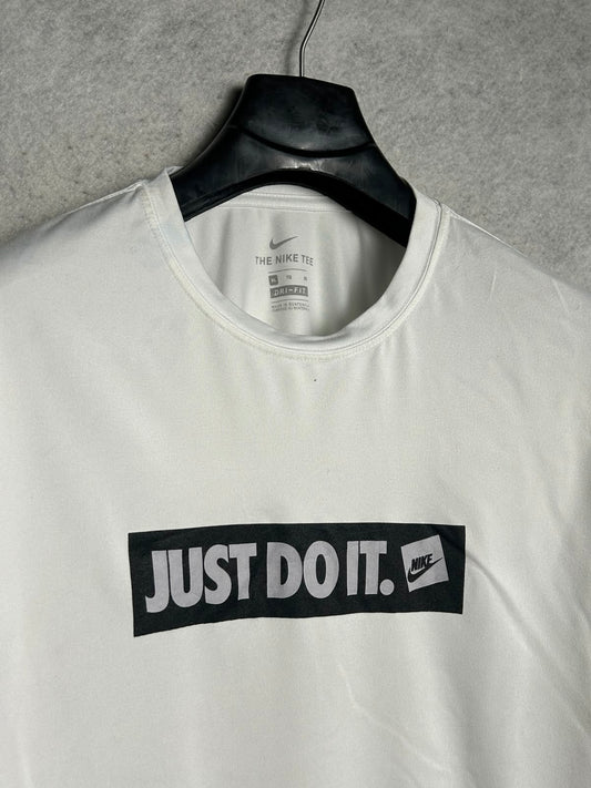 The Nike Tee Dri Fit White Full Sleeves Round Neck - XL