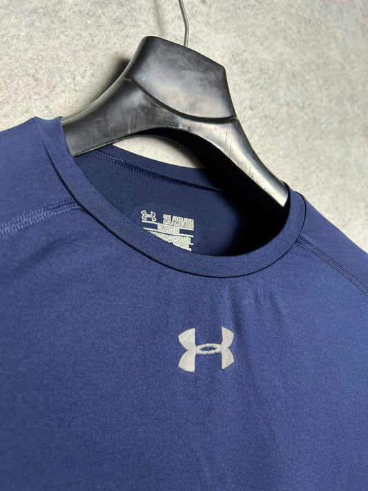 Under Armour Heat Gear Blue Round Neck Full Sleeves - 2XL