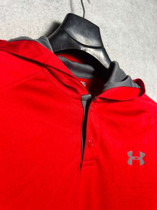 Under Armour Heat Gear Hood Polo Red - Medium