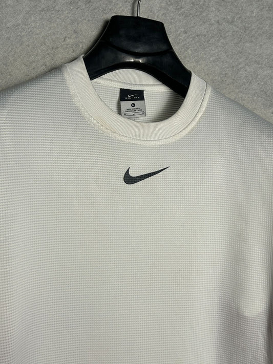Nike Dri Fit White Round Neck - Medium
