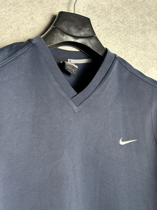 Nike Dri Fit Blue V Neck - Large