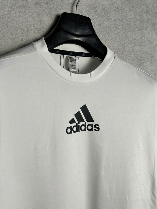 Adidas Big Logo White Round Neck - Medium