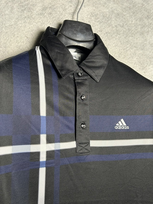 Adidas Golf Black With Strips Polo - L/G