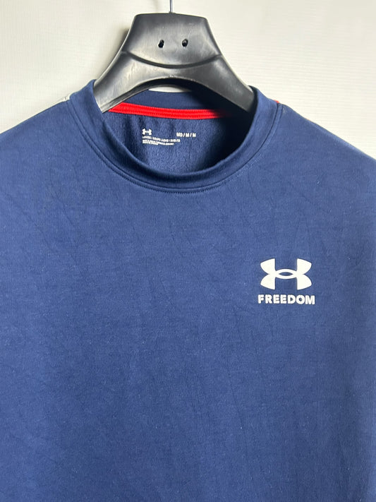 Under Armour Blue Full Sleeves Round Neck - Medium