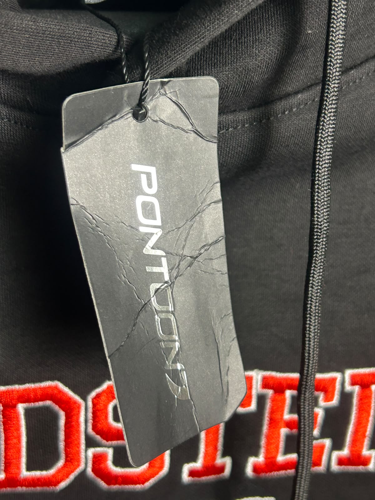 Pontoon Big Logo Black Hoodie - Large