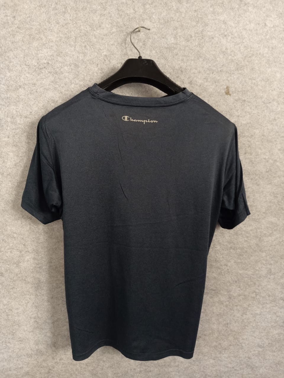 Pre Loved Champion Black Round Neck Tee - Medium