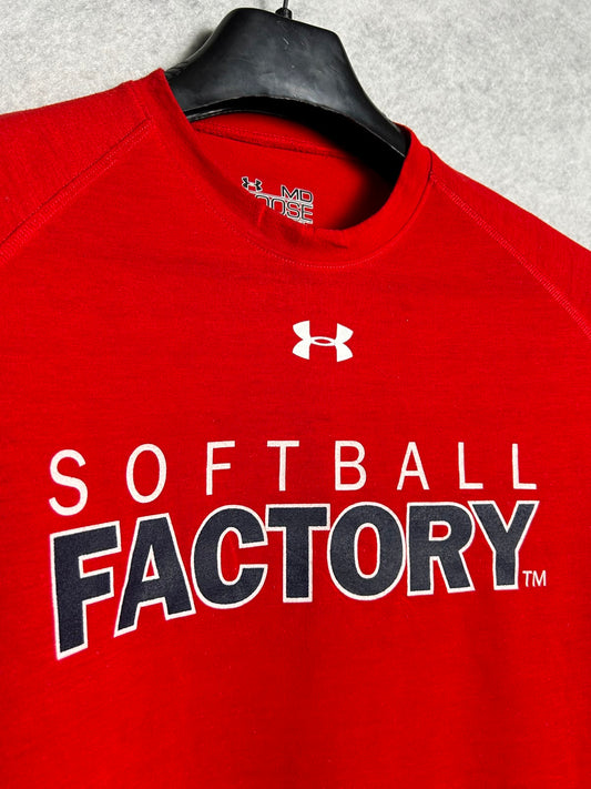 Under Armour Soft Ball Factory Big Logo Red Heat Gear Loose - Medium