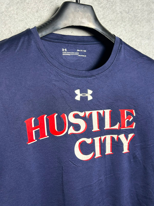 Under Armour Heat Gear Loose Blue With Big Logo Hustle City - Small