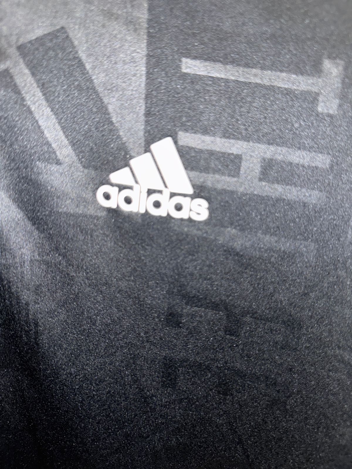 Adidas Striped Black Polo - Large