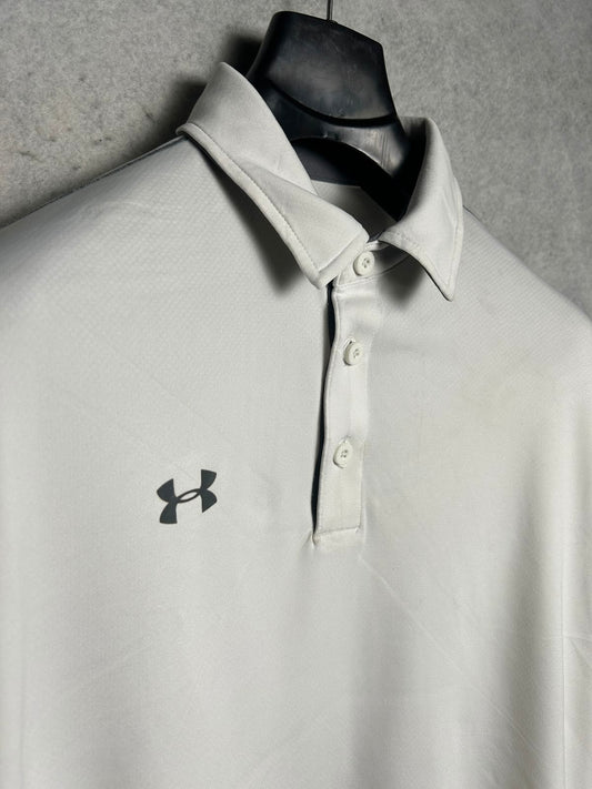 Under Armour Heat Gear White Polo - Large