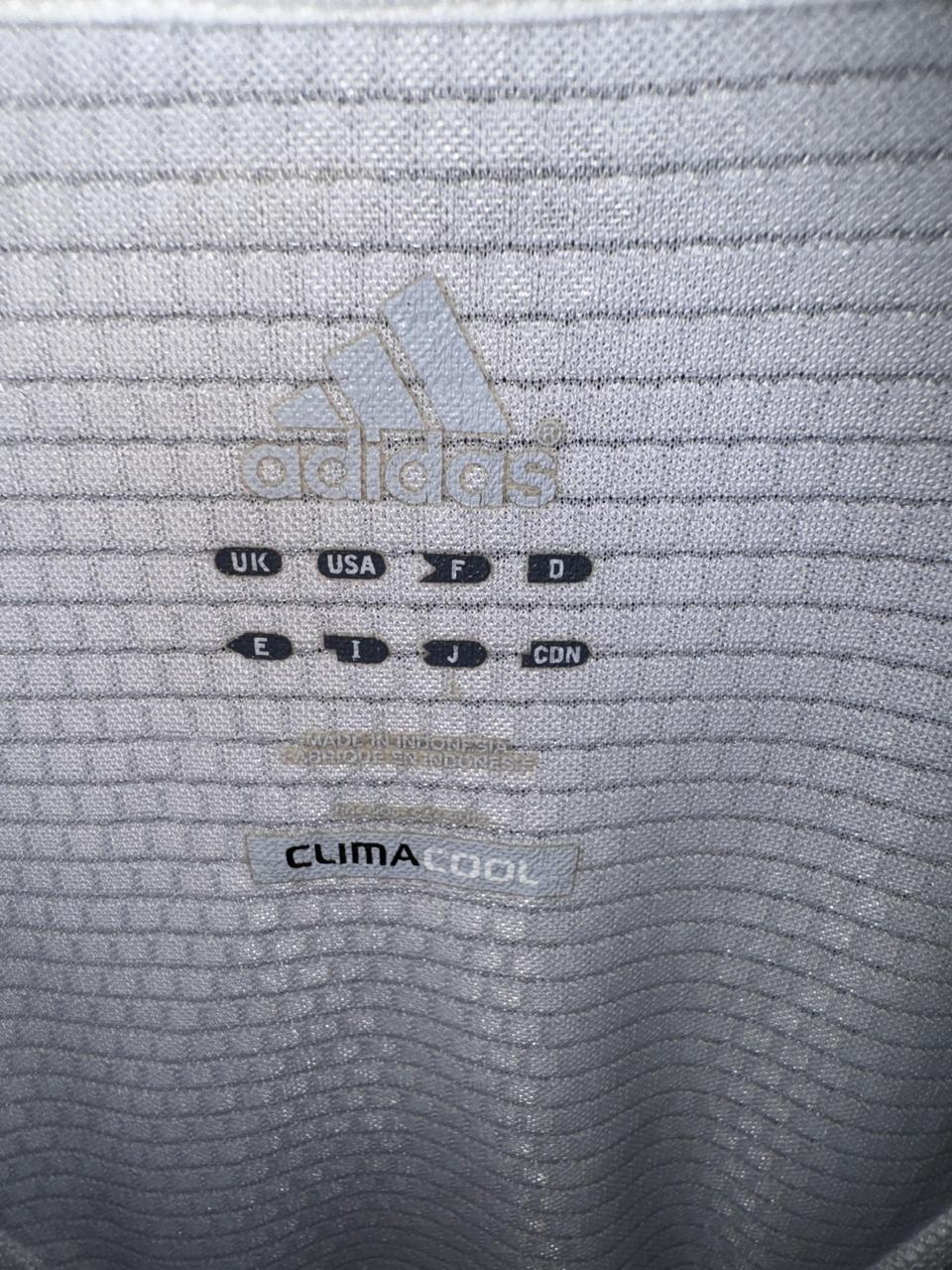 Adidas White Round Neck Tee - Medium