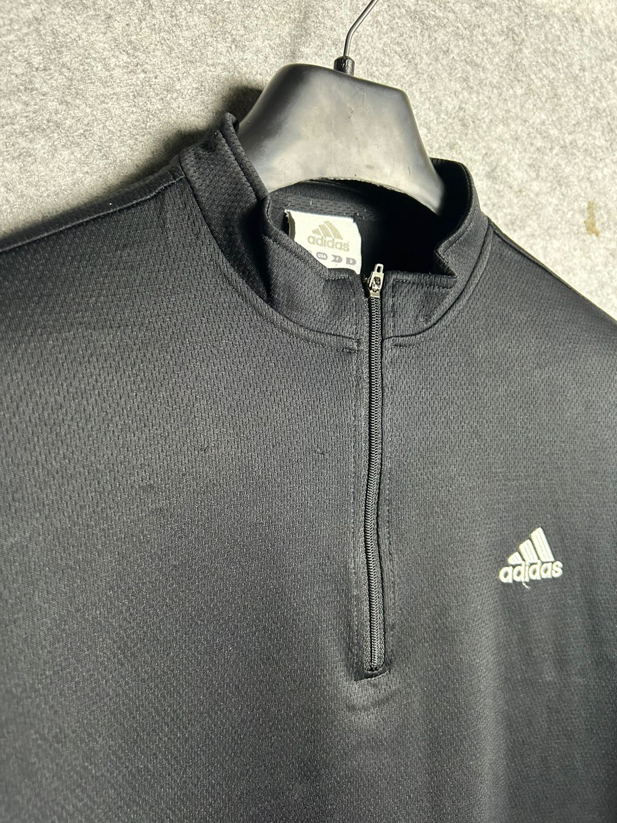 Adidas Zipped Black Tee - Large
