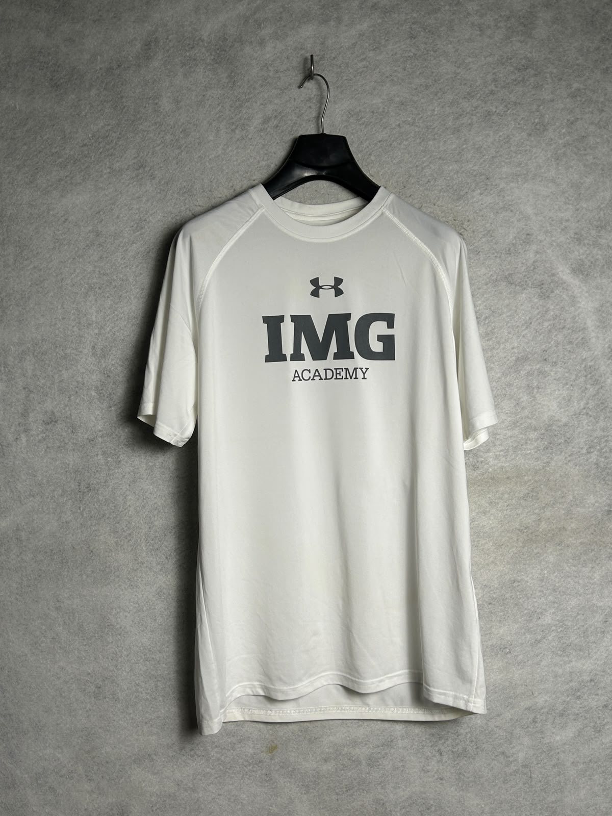 Under Armour Heat Gear Big Logo White Round Neck - Large
