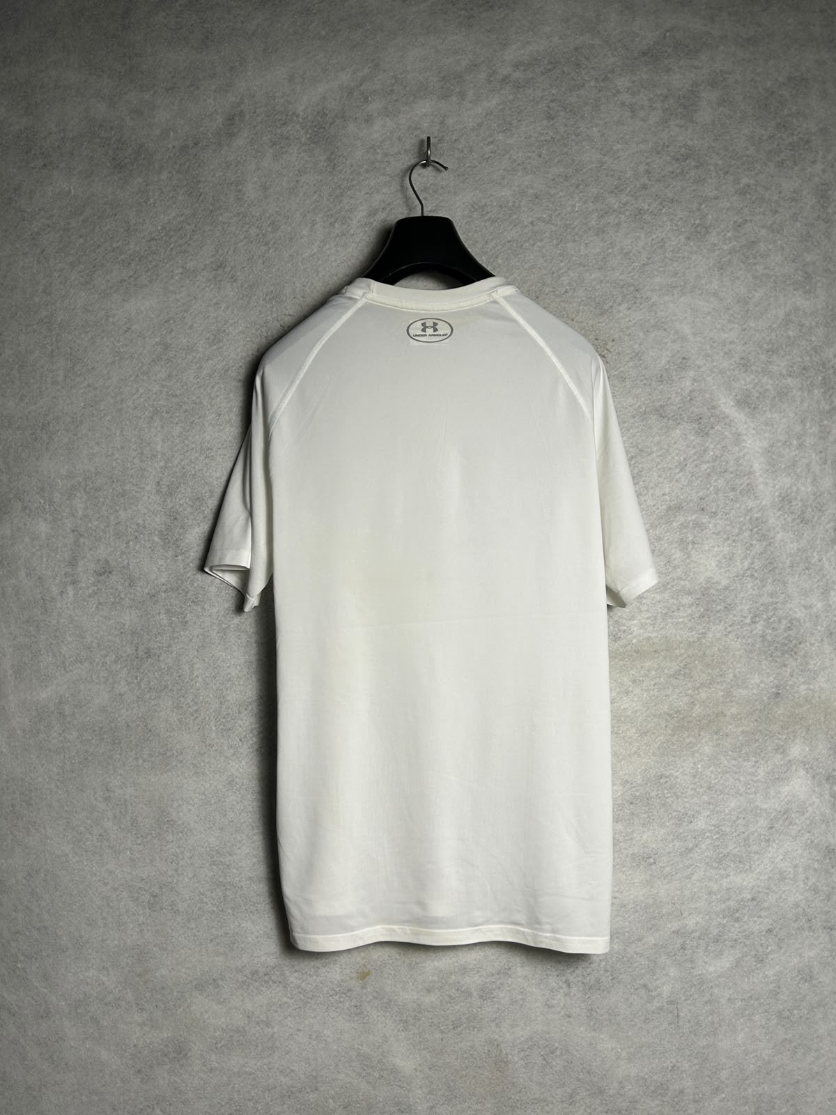 Under Armour Heat Gear Big Logo White Round Neck - Large