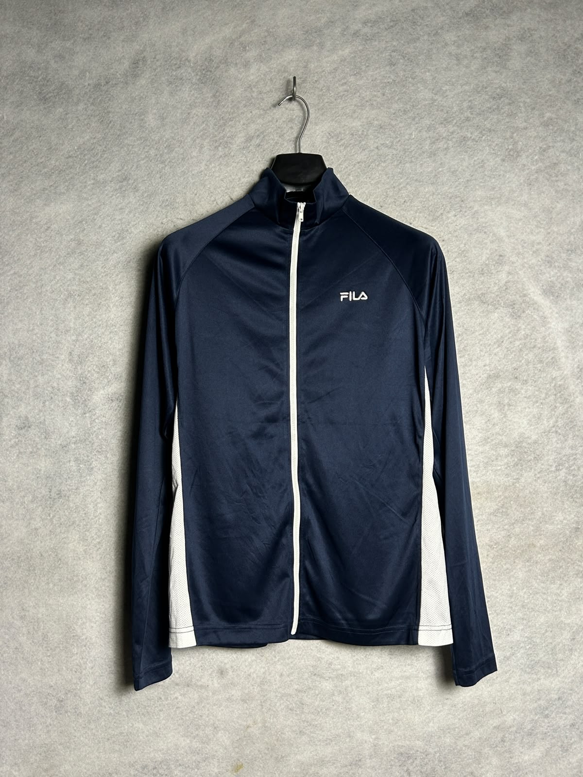 Fila Blue Full Sleeves Zip Upper - Large