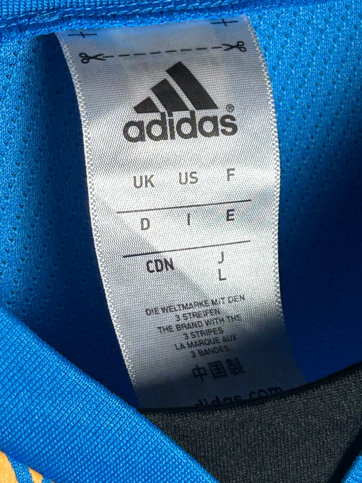 Adidas Blue V Neck - Large