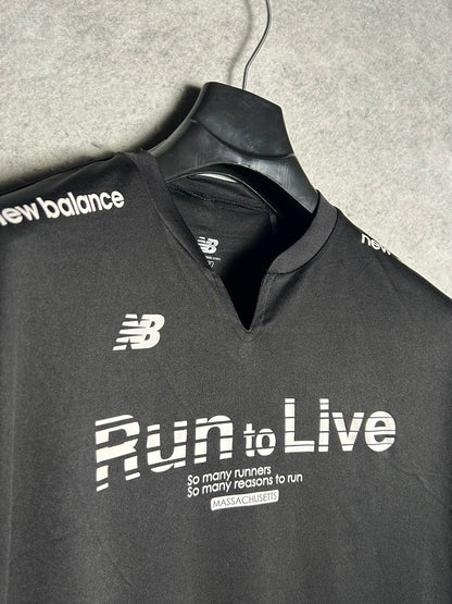 New Balance Big Logo Run to Live Black Round Neck - Medium
