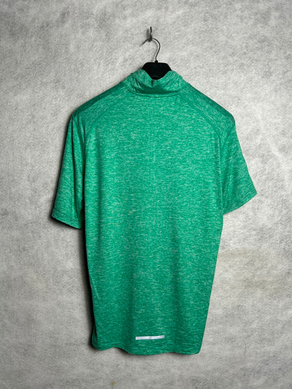 Nike Dri Fit Green High Round Neck - Large