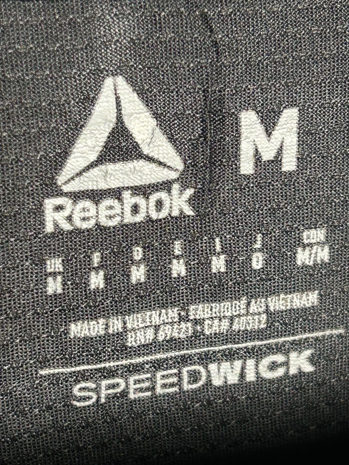 Reebok Black Round Neck - Medium