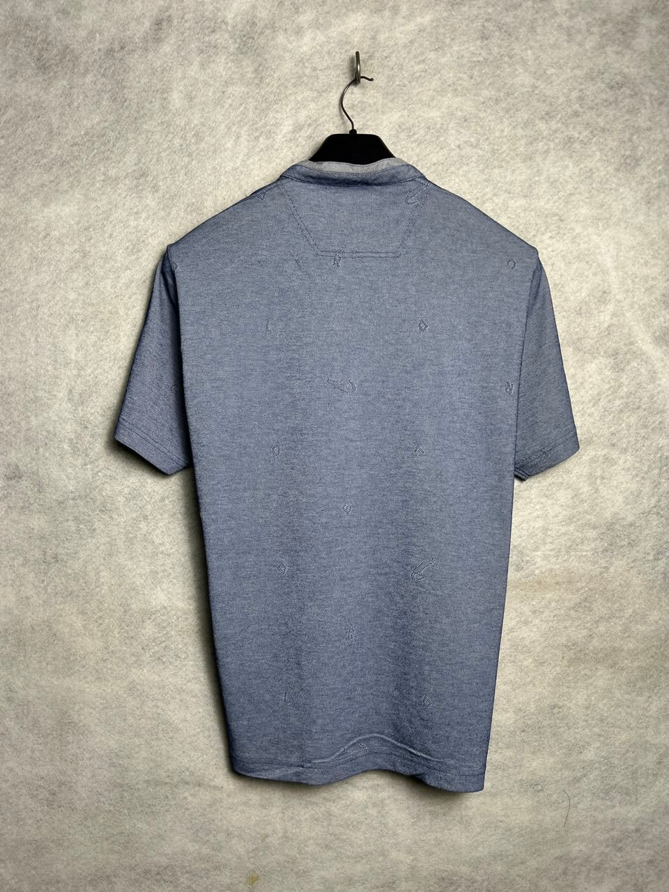 Crocodile Blue Half Zip Polo - Large